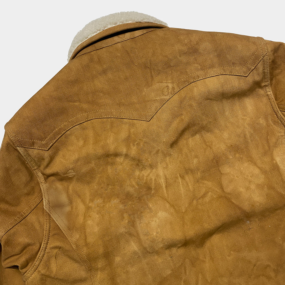 BZEN M.3011L MONTANA-CS REGULAR FIT AMERICAN OUTDOORS INSPIRED SHERPA LINED VEGGIE DYED CANVAS JACKET-12OZ-E0 SIENNA